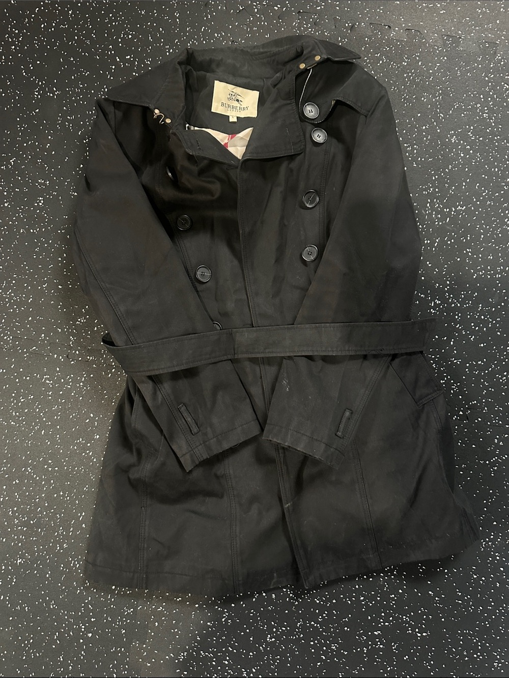 Burberry Black Women's Double-Breasted Trench Coat with Belt